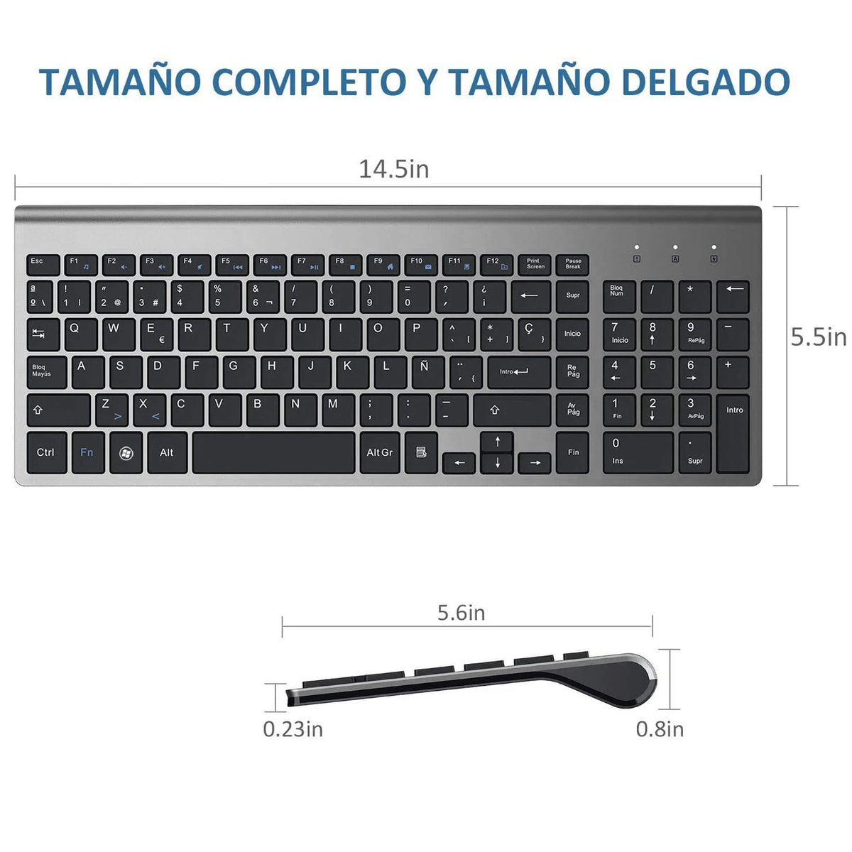 Spanish Layout 2.4G Wireless Keyboard Ultra-thin Multimedia Energy-saving Low Noise for Windows 10 Android TV Box