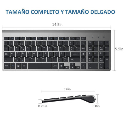 Spanish Layout 2.4G Wireless Keyboard Ultra-thin Multimedia Energy-saving Low Noise for Windows 10 Android TV Box