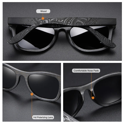 GM Handmade Brand Wooden Polarized Sunglasses Women Men Design Driving Wooden Mirrored Shades in Round carton Box S1610B