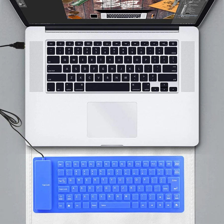 85 Keys Portable Mini USB Keyboard Flexible Waterproof Soft Silicone Gaming Keyboard Tablet Foldable Computer Keyboard Laptop