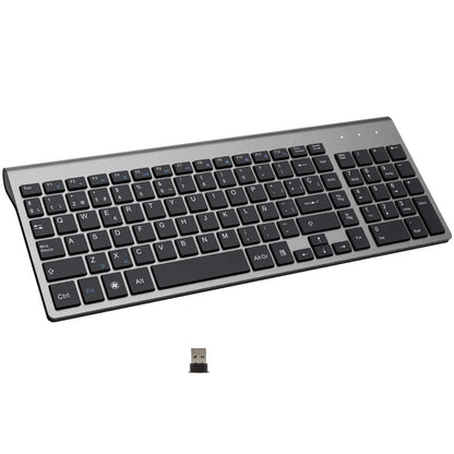 Spanish Layout 2.4G Wireless Keyboard Ultra-thin Multimedia Energy-saving Low Noise for Windows 10 Android TV Box