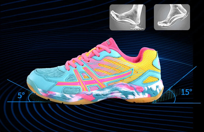 2022 new women's sneakers, men's badminton shoes, light black breathable female outdoor sports training shoes, women's athletics sports green