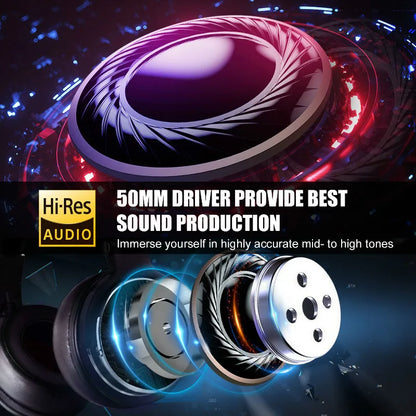 Oneodio ecouteurs avec fil Casque de studio hi-fi professionnel pour DJ avec micro, pour téléphone et PC