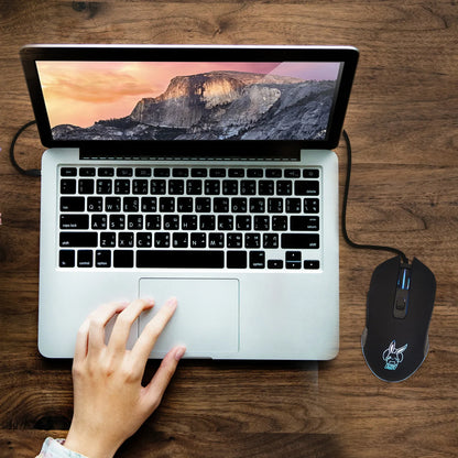 Barevná svítící myš USB-C se ztlumením pro notebooky s Type-C – herní myš