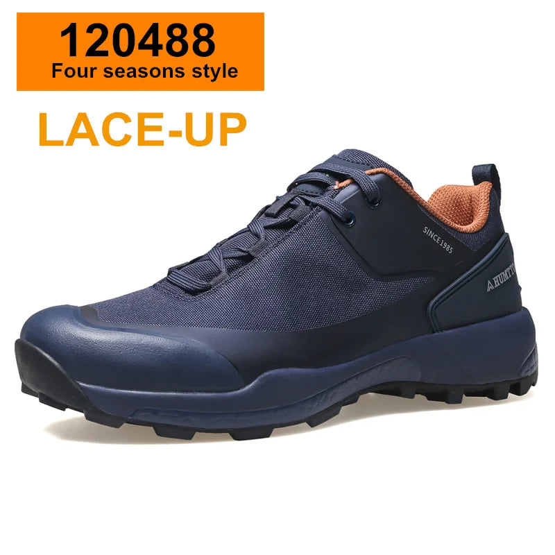 HUMTTO wasserdichte Wanderschuhe, Berg-Trekkingstiefel, schwarze Camping-Sneaker für Herren, Sicherheits-Kletterschuhe, sportliche taktische Herrenschuhe