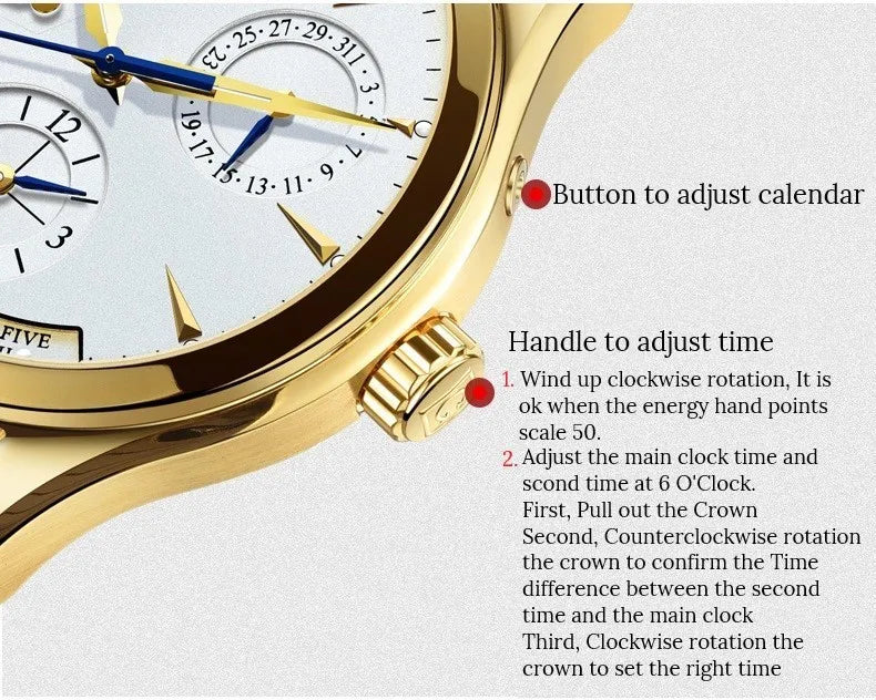 CARNIVAL New Dual Time Zone Watches for Men Automatic Multifunction Men Mechanical Wristwatches Sapphire Calendar Montre Homme