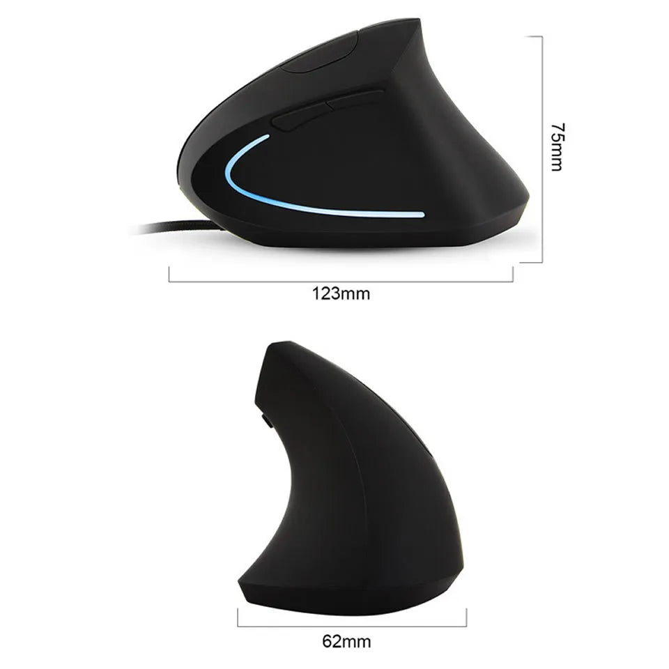 Wired Right Hand Vertical RGB Mouse Ergonomic Gaming Mouse 800 1200 1600 3200DPI USB Optical Wrist Healthy Mouse for PC Computer