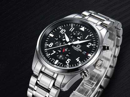 CARNIVAL High Quality Sport Watch 100m Waterproof Swimming Automatic Watch Men 24 Hours Calendar HD Luminous Mechanical Watches