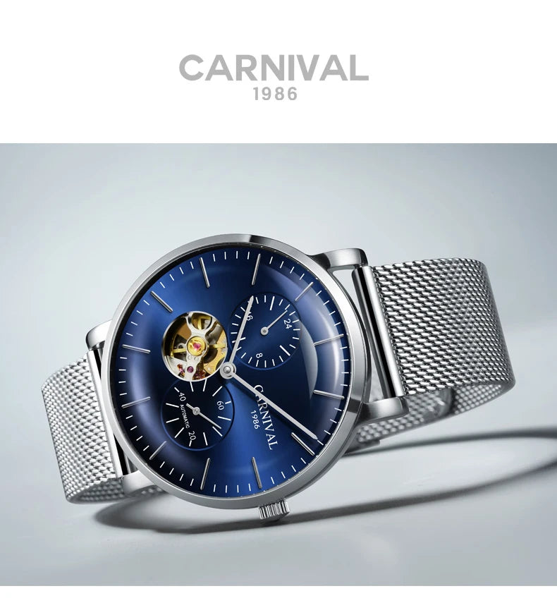 Carnival mechanisch herenhorloge – Luxe automatisch polshorloge met saffierglas