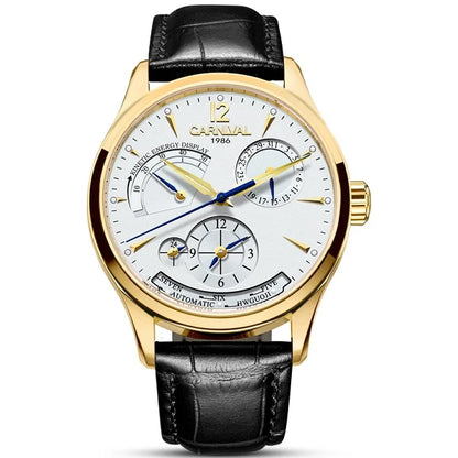CARNIVAL New Dual Time Zone Watches for Men Automatic Multifunction Men Mechanical Wristwatches Sapphire Calendar Montre Homme