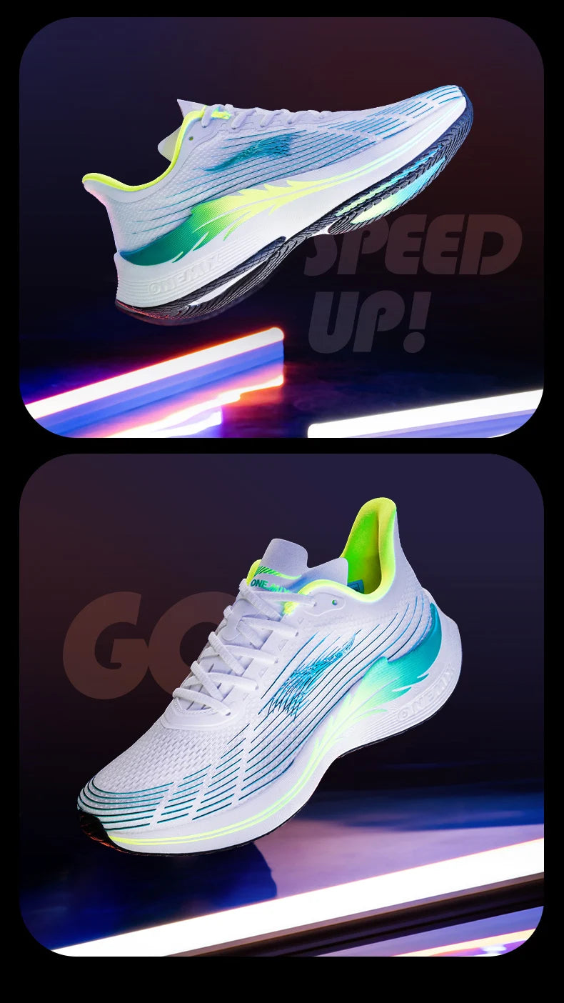 Onemix New Men Marathon Running Shoes for Women Breathable Lightweight Sneakers Lace Up Athletic Shoes Comfortable Light Soft