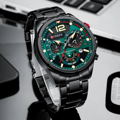 CURREN Men’s Luxury Quartz Chronograph Watch  Sport Design, Waterproof & Date Display