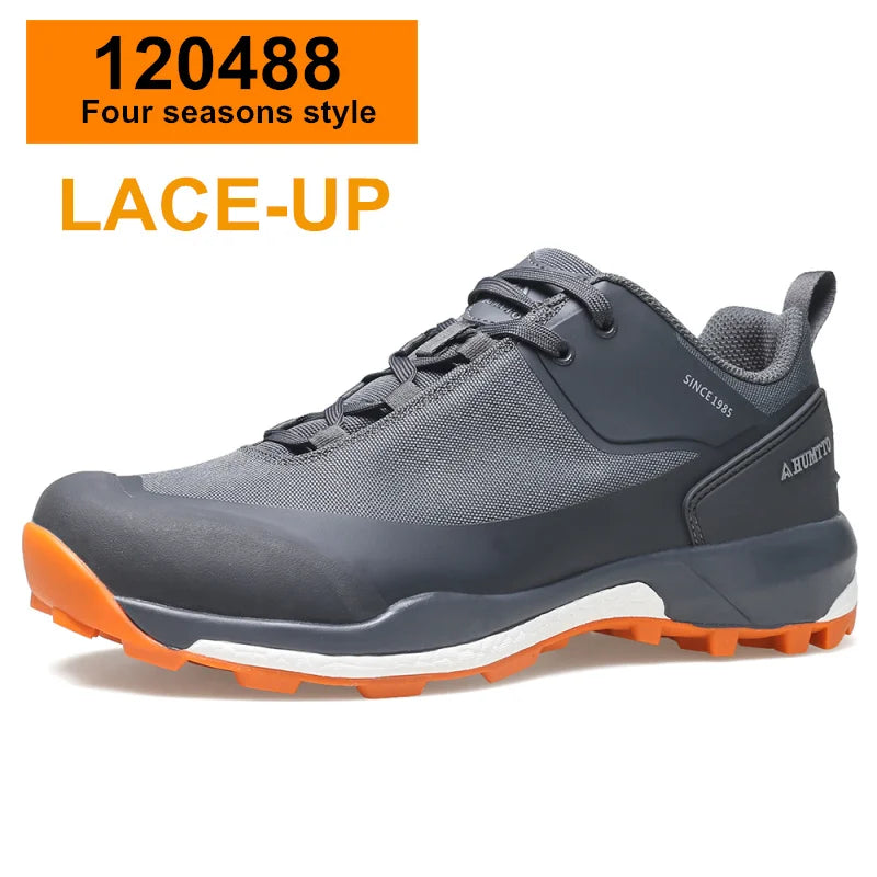 HUMTTO wasserdichte Wanderschuhe, Berg-Trekkingstiefel, schwarze Camping-Sneaker für Herren, Sicherheits-Kletterschuhe, sportliche taktische Herrenschuhe