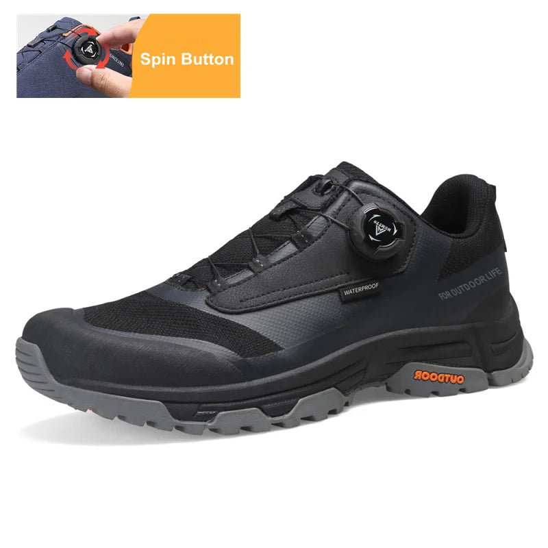 HUMTTO wasserdichte Wanderschuhe, Berg-Trekkingstiefel, schwarze Camping-Sneaker für Herren, Sicherheits-Kletterschuhe, sportliche taktische Herrenschuhe