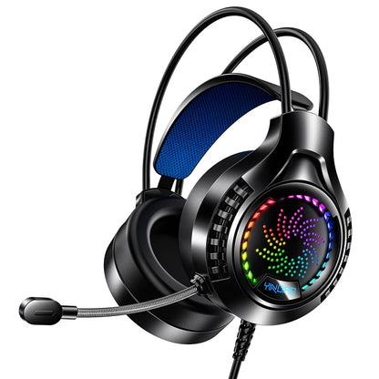 RGB Gaming Headset with Microphone 7.1 Surround Sound Wired Headphones for PC PS5 Laptop, USB Stereo Gaming Headset with HD Audio