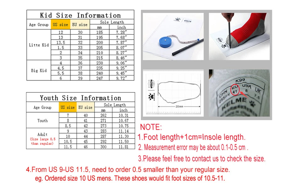 KELME Men Training TF Soccer Shoes Artificial Grass Anti-Slippery Youth Football Shoes AG Sports Training Shoes   871701