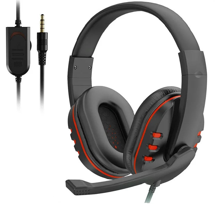 3,5 mm bedrade gamingheadset met microfoon voor PS4, pc en laptop, stereo gaminghoofdtelefoon met ruisonderdrukkende microfoon, bedrade over-ear gamingheadset