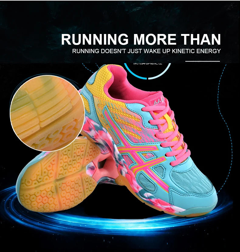 2022 new women's sneakers, men's badminton shoes, light black breathable female outdoor sports training shoes, women's athletics sports green