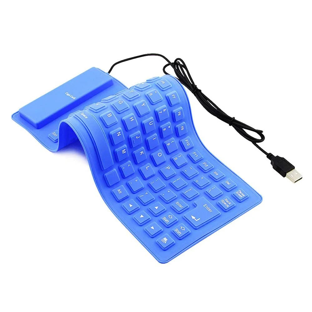 85 Keys Portable Mini USB Keyboard Flexible Waterproof Soft Silicone Gaming Keyboard Tablet Foldable Computer Keyboard Laptop