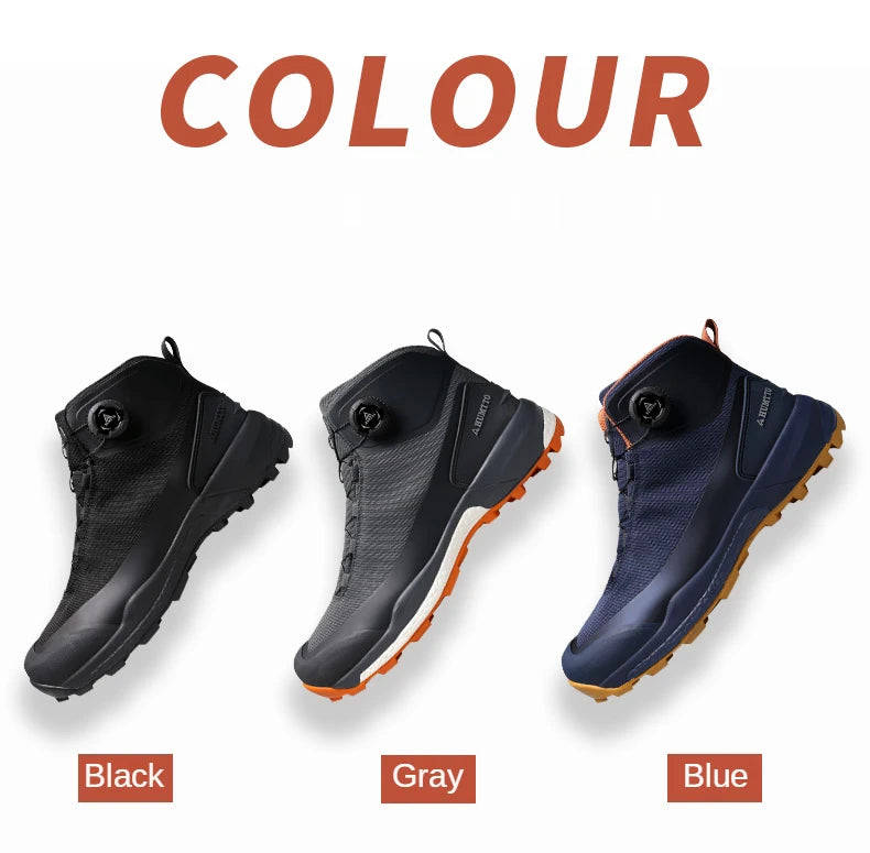 HUMTTO wasserdichte Wanderschuhe, Berg-Trekkingstiefel, schwarze Camping-Sneaker für Herren, Sicherheits-Kletterschuhe, sportliche taktische Herrenschuhe