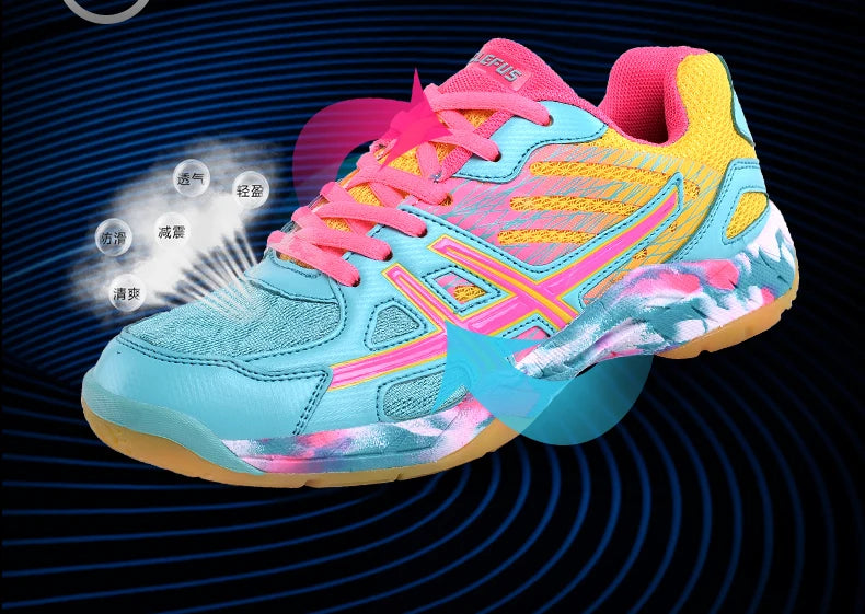 2022 new women's sneakers, men's badminton shoes, light black breathable female outdoor sports training shoes, women's athletics sports green