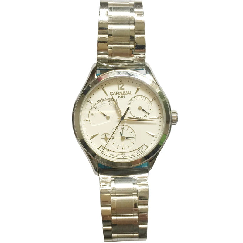 CARNIVAL New Dual Time Zone Watches for Men Automatic Multifunction Men Mechanical Wristwatches Sapphire Calendar Montre Homme