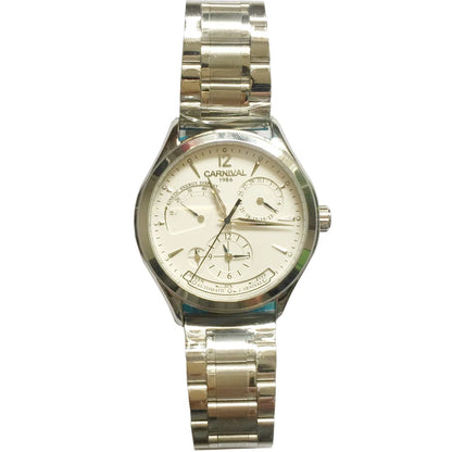 CARNIVAL New Dual Time Zone Watches for Men Automatic Multifunction Men Mechanical Wristwatches Sapphire Calendar Montre Homme