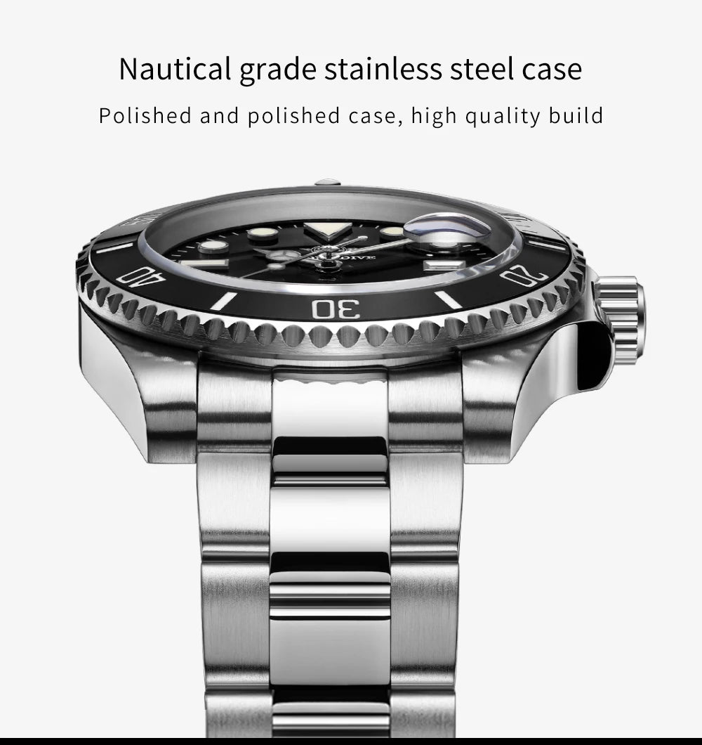 ADDIESDIVE Watch Men's Waffle Strap 200m Waterproof Outdoor Sports Watch C3 Super Luminous Quartz Watch  Relogios Masculino
