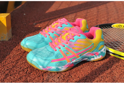 2022 new women's sneakers, men's badminton shoes, light black breathable female outdoor sports training shoes, women's athletics sports green