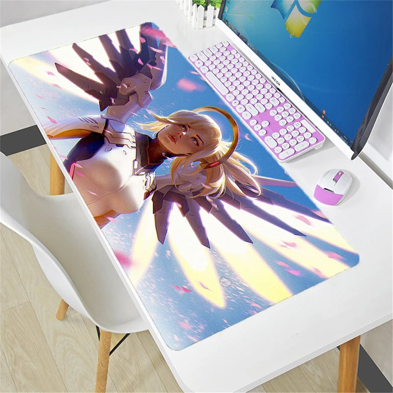Veľká podložka pod myš Overwatch DIY Kawaii XXL na PC počítačový stôl, herná kancelárska podložka pod klávesnicu, príslušenstvo pre gamerov