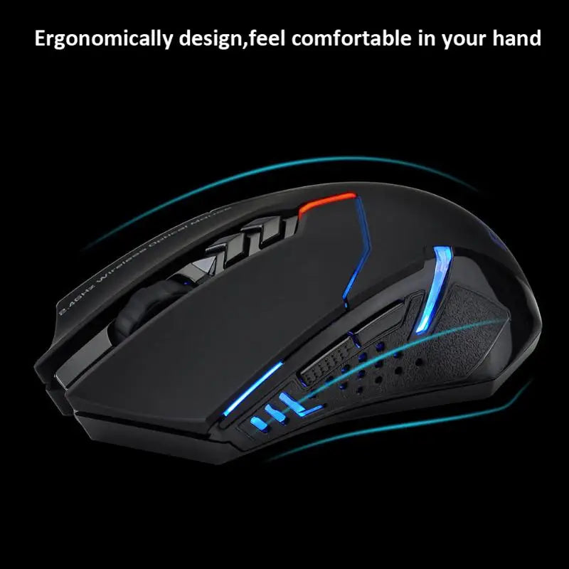 ET X-08 2000DPI Adjustable 7 Button 2.4G Wireless Gaming Mouse Professional Wireless Gaming Mouse for Gamer Mute LED Mice for PC