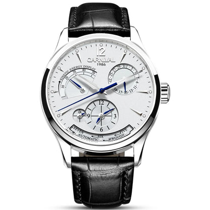 CARNIVAL New Dual Time Zone Watches for Men Automatic Multifunction Men Mechanical Wristwatches Sapphire Calendar Montre Homme