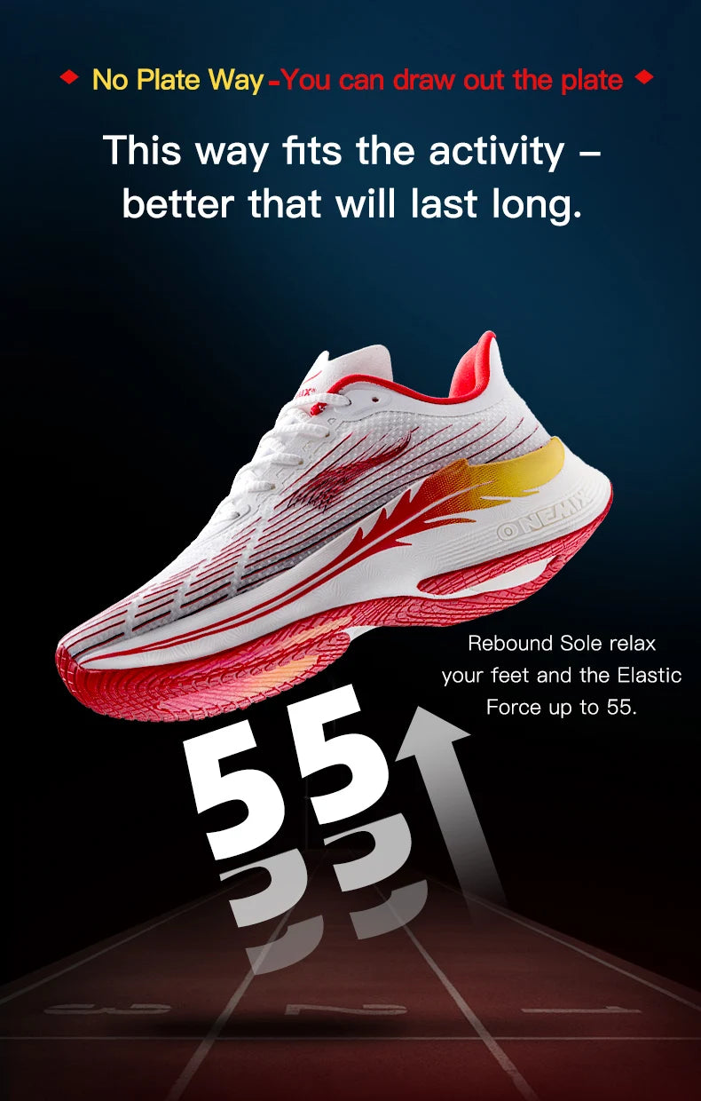 Onemix New Men Marathon Running Shoes for Women Breathable Lightweight Sneakers Lace Up Athletic Shoes Comfortable Light Soft