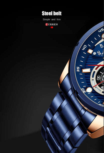 CURREN Men’s Luxury Quartz Chronograph Watch  Sport Design, Waterproof & Date Display