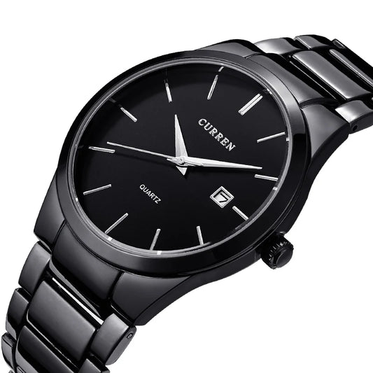 Montre pour homme Curren – Montre de luxe de grande marque, entièrement en acier, avec affichage de la date, montre à quartz tendance, idéale pour un style professionnel.