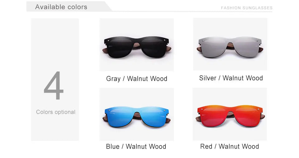 KINGSEVEN 2024 Luxury Walnut Wood Sunglasses Polarized Wooden Brand Designer Rimless Mirrored Square Sun Glasses For Women/Men