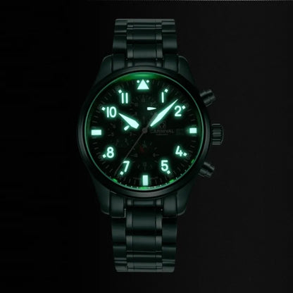CARNIVAL High Quality Sport Watch 100m Waterproof Swimming Automatic Watch Men 24 Hours Calendar HD Luminous Mechanical Watches