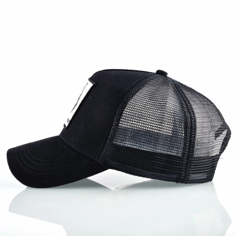 K Snapback Trucker Cap Men's Breathable Mesh Baseball Caps For Women Outdoor Casual Baseball Hat With Wolf Embroidery Patch