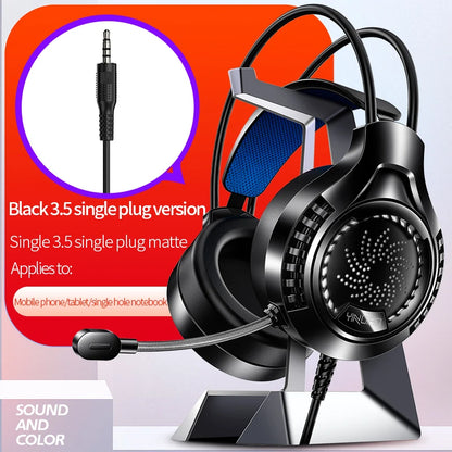 RGB Gaming Headset with Microphone 7.1 Surround Sound Wired Headphones for PC PS5 Laptop, USB Stereo Gaming Headset with HD Audio
