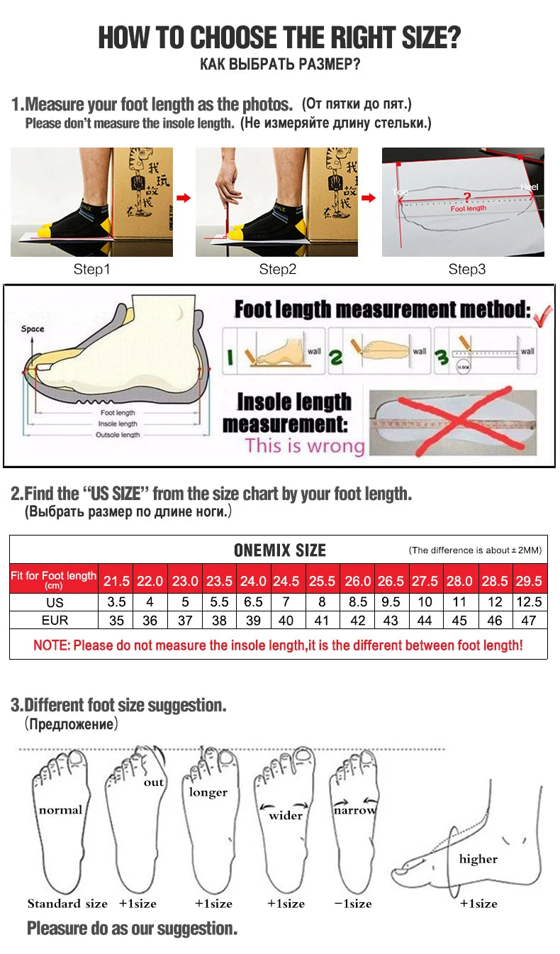 Onemix New Original Men Running Sports Shoes Shock Absorption Soft Lightweight Breathable Mesh Non-slip Cushioning Sneakers