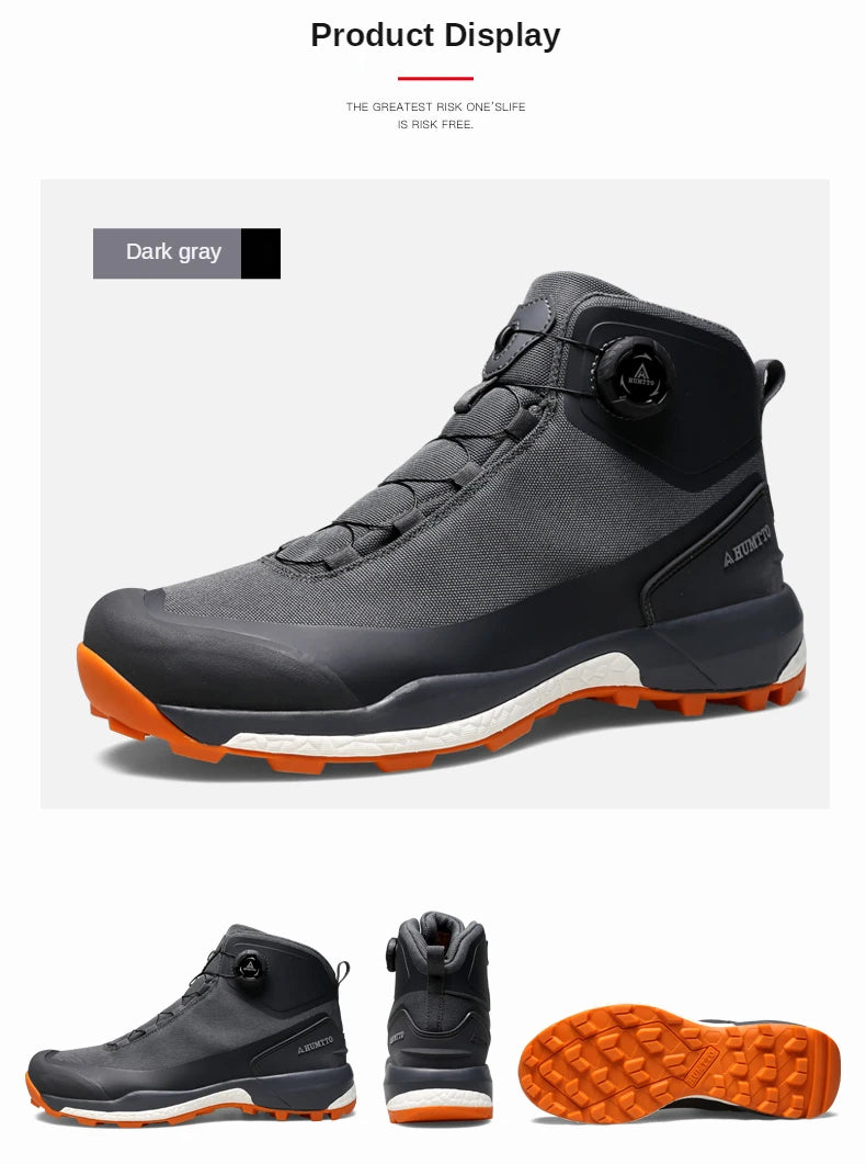 HUMTTO wasserdichte Wanderschuhe, Berg-Trekkingstiefel, schwarze Camping-Sneaker für Herren, Sicherheits-Kletterschuhe, sportliche taktische Herrenschuhe