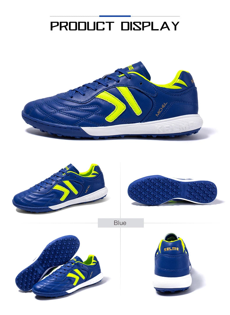 KELME Soccer Shoes TF Football Boots Calf-Skin Cleats  Professional Futsal Original Football Training  Sneakers  ZX80011017