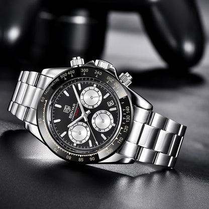 BENYAR herenhorloges – Luxe chronograaf, sportief model, waterdicht, van roestvrij staal, met quartz uurwerk