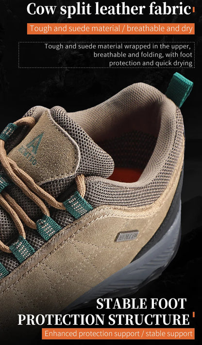 HUMTTO Outdoor Hiking Trekking Mountain Sports Shoes for Men Camping Hunting Walking Breathable Cushioning Man Nonslip Sneakers