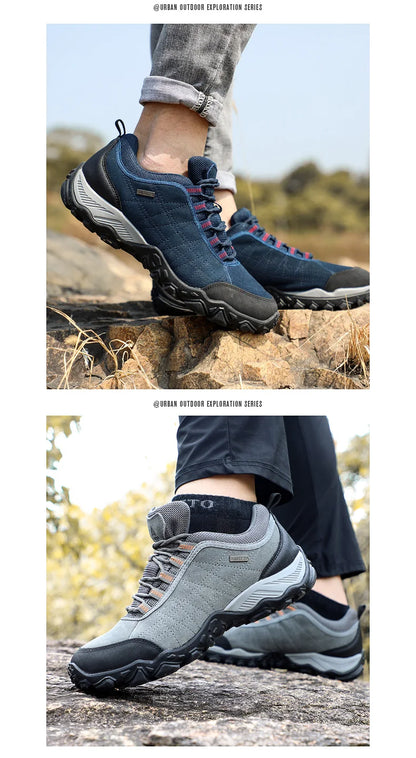 HUMTTO Outdoor Hiking Trekking Mountain Sports Shoes for Men Camping Hunting Walking Breathable Cushioning Man Nonslip Sneakers