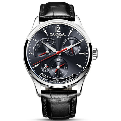 CARNIVAL New Dual Time Zone Watches for Men Automatic Multifunction Men Mechanical Wristwatches Sapphire Calendar Montre Homme