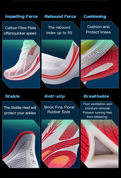 Onemix New Men Marathon Running Shoes for Women Breathable Lightweight Sneakers Lace Up Athletic Shoes Comfortable Light Soft