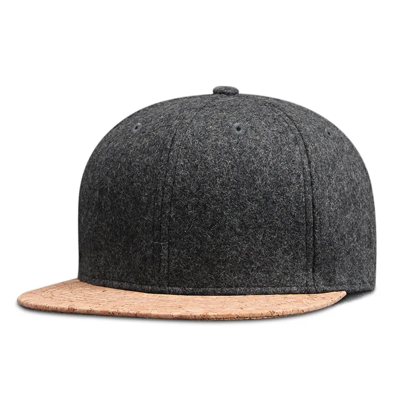 Dad Winter felt hip hop caps flat peak felt baseball cap big bone man plus size fitted snapback hats 56cm 58cm 60cm 62cm 64cm