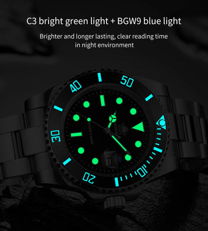 ADDIESDIVE Watch Men's Waffle Strap 200m Waterproof Outdoor Sports Watch C3 Super Luminous Quartz Watch  Relogios Masculino
