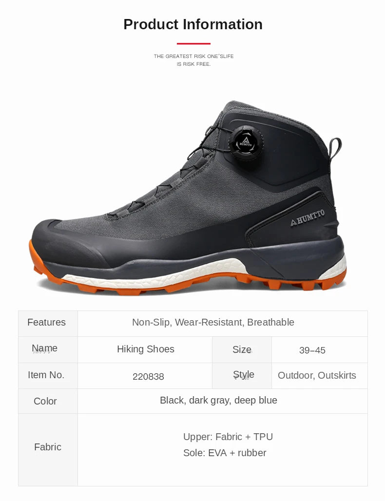 HUMTTO wasserdichte Wanderschuhe, Berg-Trekkingstiefel, schwarze Camping-Sneaker für Herren, Sicherheits-Kletterschuhe, sportliche taktische Herrenschuhe